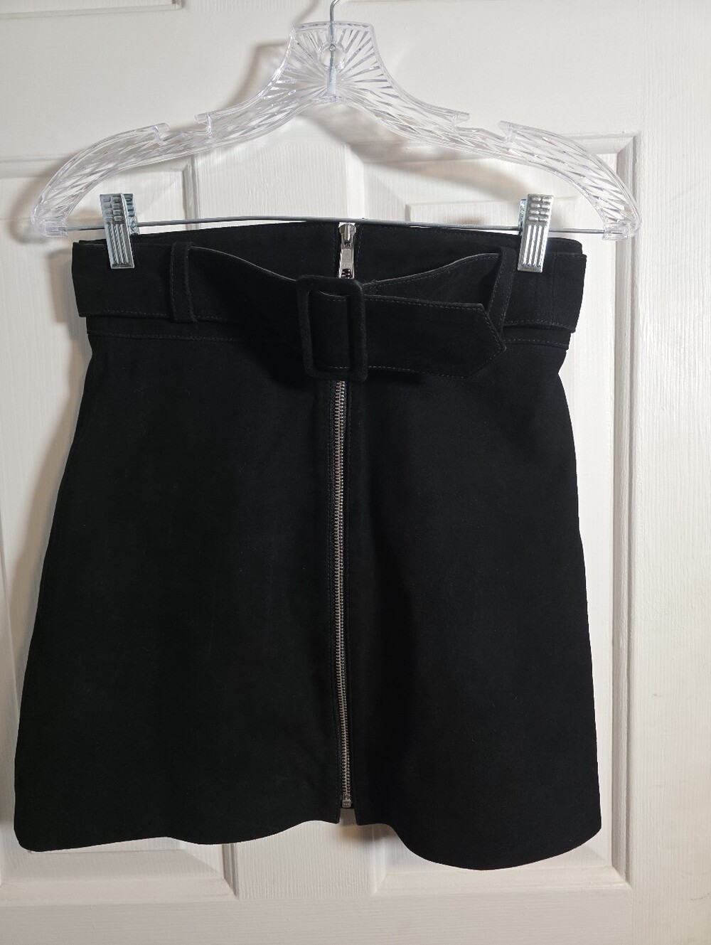 Nasty Gal Black Leather Suede Mini Skirt Size Small